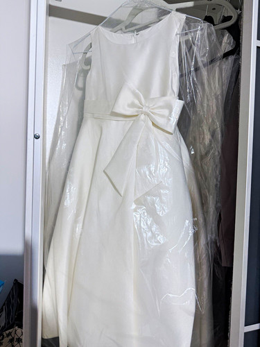 Girls white satin holy - girls,