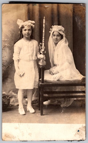 Antique rppc postcard two - rppc,