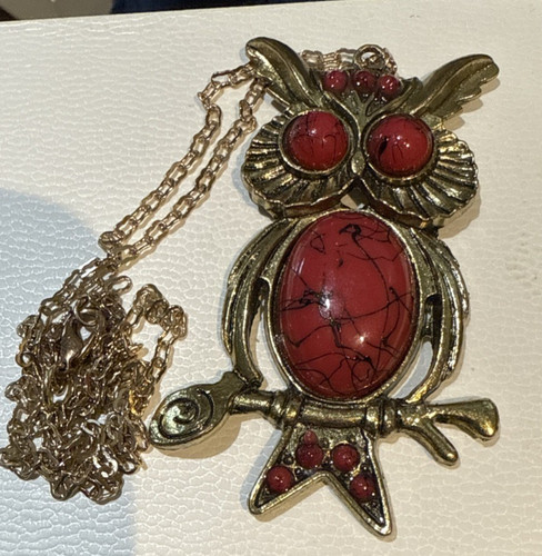 Vtg faux turquoise pendant - faux,